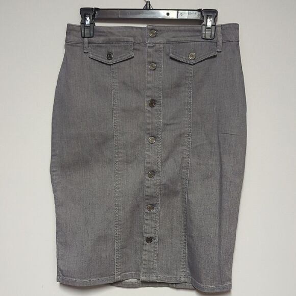 Banana Republic Gray Midi Pencil Skirt for Work - Picture 1 of 5